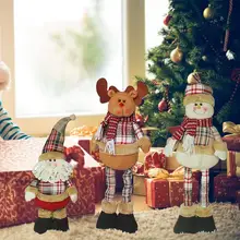 Новогодние куклы Санта Клаус Снеговик Лося Игрушки рождественские фигурки Рождественский подарок для ребенка красный орнамент с рождественской елкой рождественские подарки игрушка