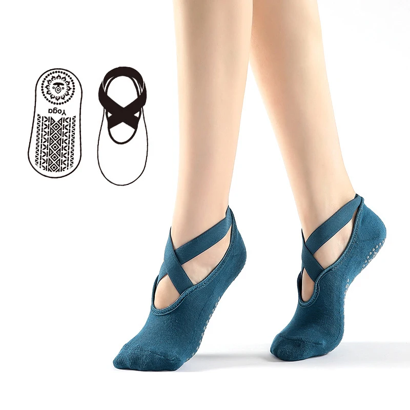 Women Cotton Yoga Socks Professional Anti-Slip Sport Socks Bandage Sports Girls Ballet Dance For 35-39 Yards