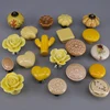 1PC Vintage Europe Ceramic Knobs Yellow colored Porcelain Pulls Handles for Kids Furniture Wardrobe cabinet Doors drawer Knobs ► Photo 2/4