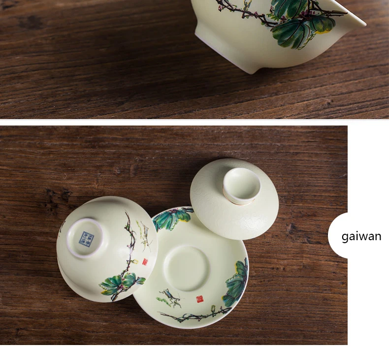 Gaiwan керамическая чайная соусница для тарелки крышка набор для чая 140 мл Jingdezhen мастер чашка пиалы для чая Посуда для напитков кружка для Пуэра в качестве украшения подарки