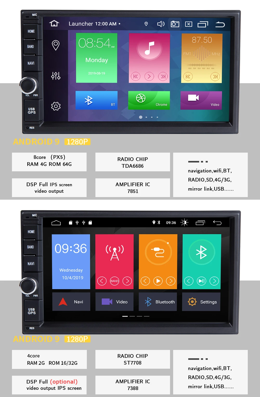 2 din Android 9,0 Автомагнитола головное устройство для Nissan Xtrail Note Qashqai Almera Универсальный мультимедийный аудио gps Навигация стерео 4 Гб