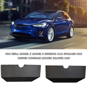 

NEW Carbon Style Leather Wooden Style Center Console Storage Box Drawer Tray For Tesla Model X Model S Car Interior Accessories
