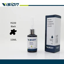 Видение VS230 черный 15 мл, быстро высыхает, бровей, губ, подводка для глаз Tattoo растительный пигмент постоянного пигментные чернила для мануального татуажа бровей, инструмент для макияжа