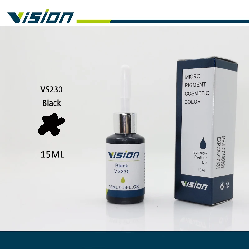 

Vision VS230 Black 15ml Eyebrow Lip Eyeliner Tattoo Plant Pigment Permanent Pigment Ink For Microblading Makeup Cosmetics Tool