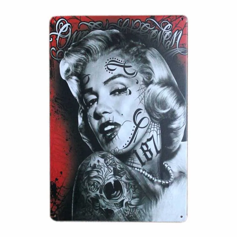 Pin Up винтажные наклейки девушка металлическая жестяная вывеска Pinup кафе украшение паба Ретро настенная доска декорации Декор для дома 20x30 см