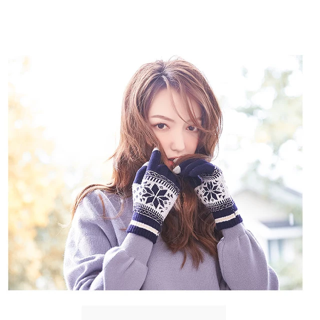 US $3.08 Winter gloves for women and men touch screen elastic knitted warmers Wool imitation gloves full fin