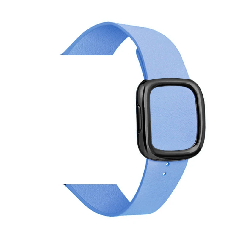 Sky blue 2 Кожаный ремешок современный Стиль ремешок для apple watch 5 группа 4 44/40 мм браслет аксессуары для наручных часов iWatch серии 3/2/1 42/38 мм - Цвет ремешка: Sky blue 2