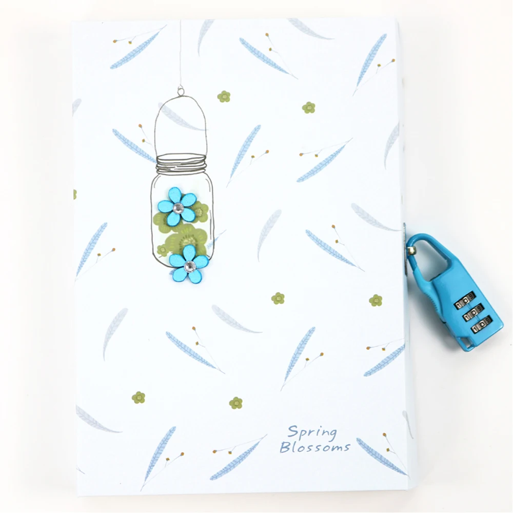 Светло-зеленый TATCAT A5 Notebook with Lock Password Diary Lockable Writing Pads School Office TPN093 - Цвет: Светло-зеленый
