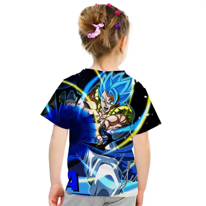 Goku/Vegeta patrn Dragon Ball animacin patrn nios camiseta impresin 3D nios camiseta hombres/nias moda camiseta