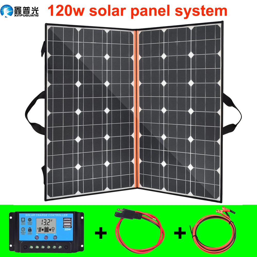 xinpuguang 120W 18V Складная панель солнечной энергии Гибкий комплект 100 Вт портативного
