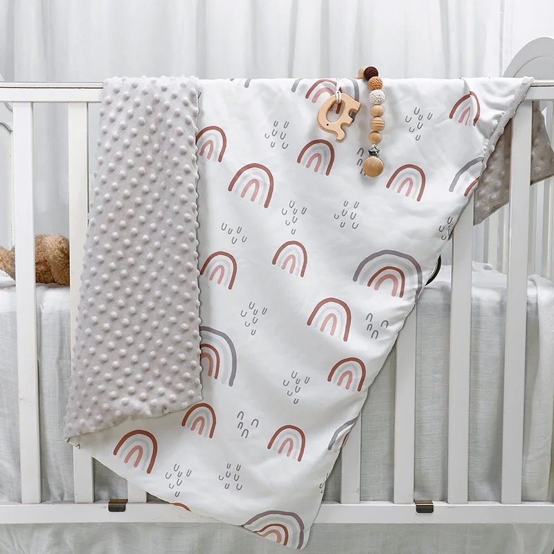Baby Blanket Warm Coral Fleece Swaddle Wrap Winter Newborn Quilt Cartoon Print Toddler Nap Infant Bedding Shower Gift | Мать и ребенок