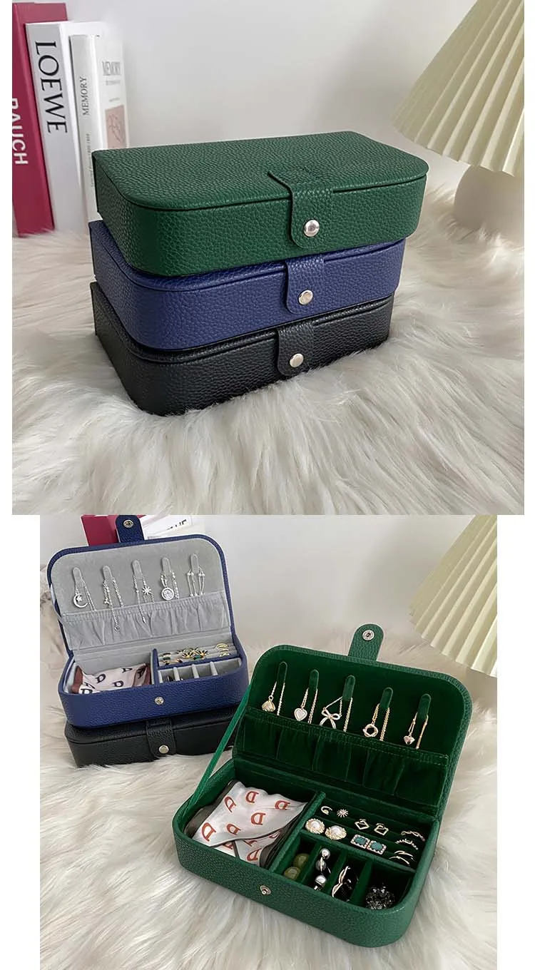 Travel Jewelry Organizer 💼 PU Leather Box – Portable Jewelry Storage Case for Earrings,... - SKU TJO01541 - UGI Packa...