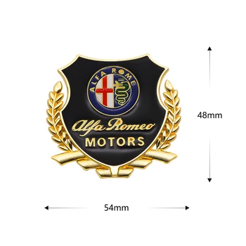 

2pcs/set 3D Metal Car Sticker Emblem Side Door Badge for Alfa Romeo 155 159 147 GT 156 Mito Giulia Giulietta Brera Spider