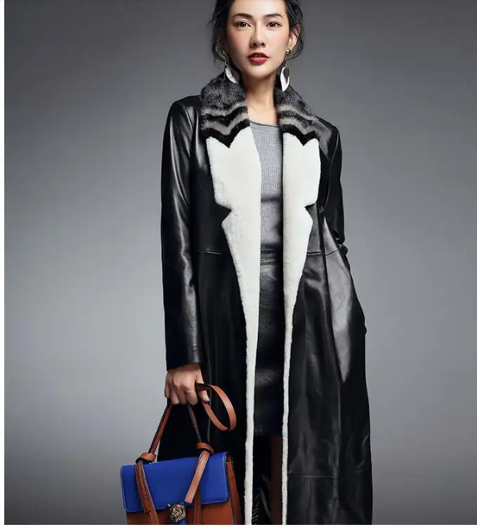 Осенне-зимняя куртка из натуральной овечьей кожи женская одежда корейская винтажная ветровка Abrigo Mujer ZT3576