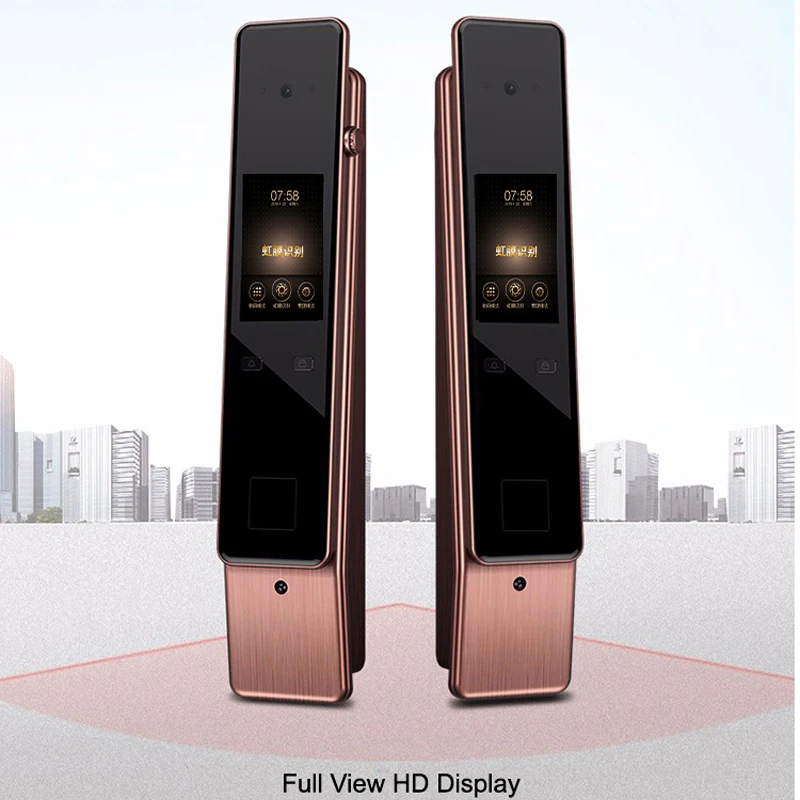 Iris Recognition Smart Lock Password Key Unlock Iris Accuracy Unlock Door Bell WIFI Camera PIR IR Night Vision Remotely Monitor