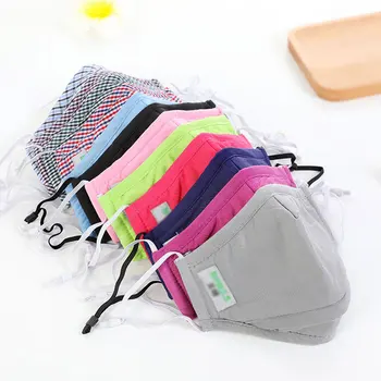 

2pcs Cotton PM2.5 Anti Haze Mask Breathable anti-dust mouth mask Activated carbon filter respirator Reusable Mouth-muffle