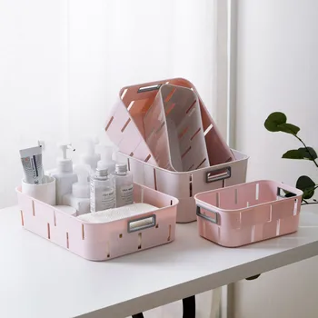 

Household Wardrobe Clothes Storage Basket Plastic Kitchen Spice Jar Organizer Office Desk Organiser