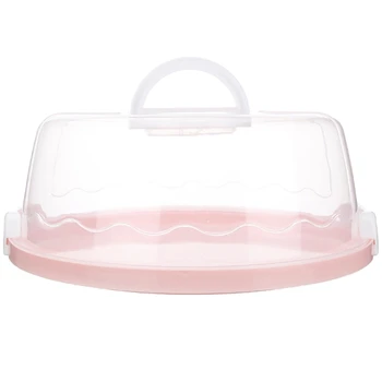 

Portable Plastic Round Cake Box Cupcake Dessert Container Case Sealing Handheld 67JB