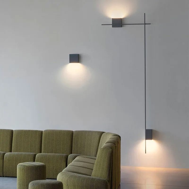 

Nordic Creative Strip LED Wall Lamp Minimalist Staircase Aisle Kitchen Living Room Background Wall Bedroom Decor Lightings