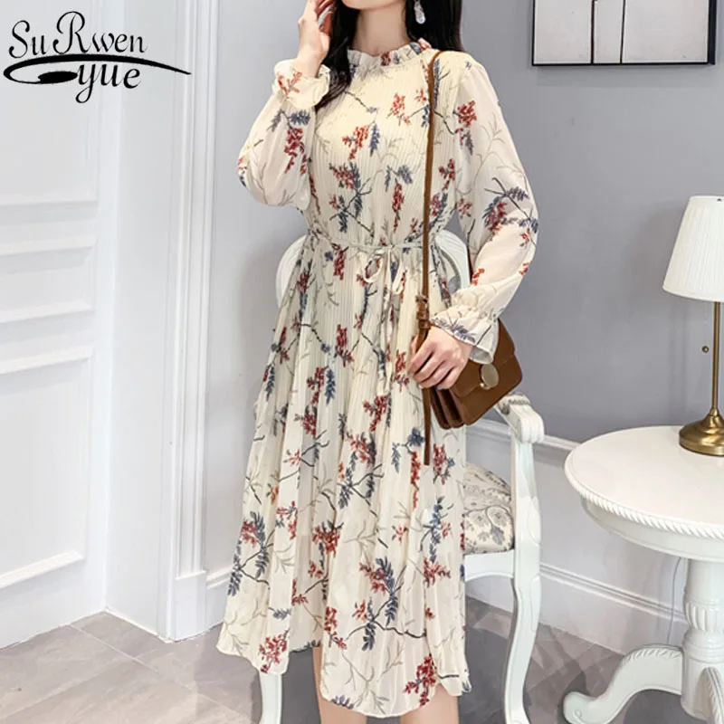 mid calf chiffon dress