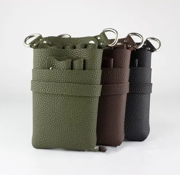 

PU Leather Bag Case With Adjustable Belt Belt For Storing Hairdressing Tools Scissors Clips Holster Combs High Capa
