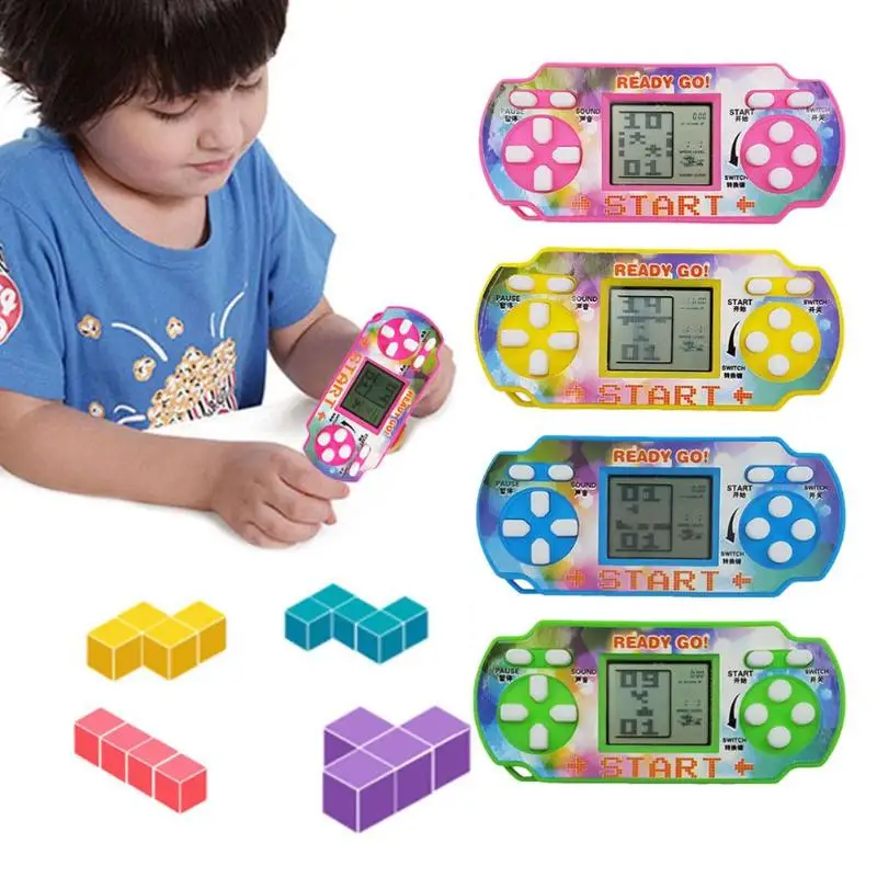 Tetris Game Console LCD Handheld Game Players Children Educational Anti-stress Electronic Toys Random Color ship