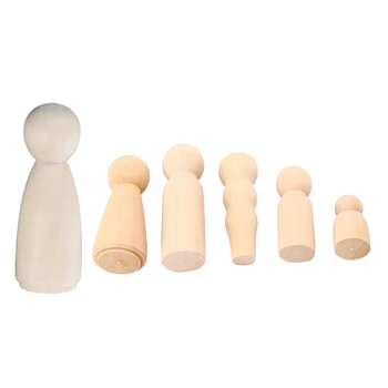 

16 Pcs People Shapes, Male & Female Decorative Wooden Doll People & 5Pcs Family Wood Crafts Unfinished Wood