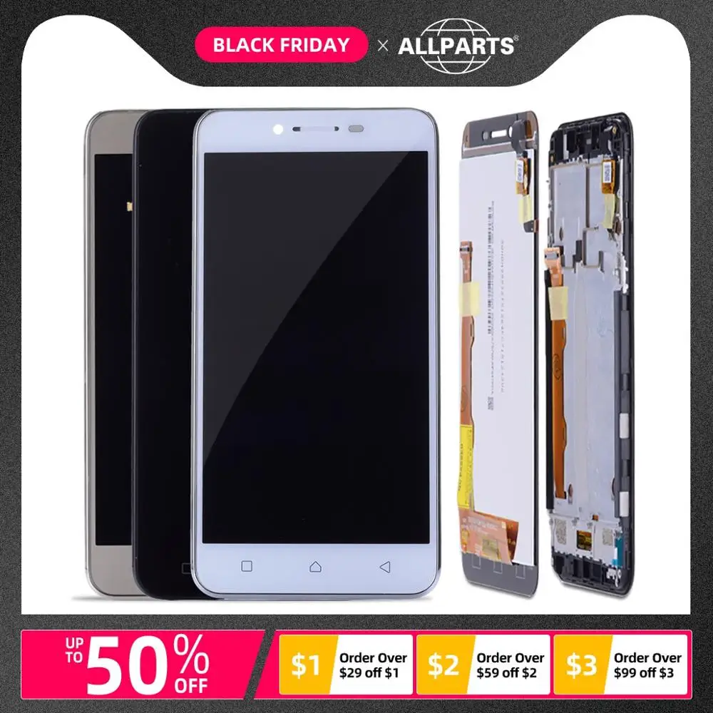 Дисплей для Lenovo Vibe K5 A6020A40 A6020 A40 LCD в сборе с тачскрином на рамке черный белый золотой
