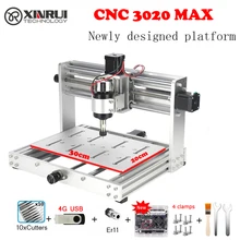Fraiseuse CNC 3020 pro MAX GRBL, 200w, 3 axes, pour bricolage, pcb, routeur en bois, support de gravure laser