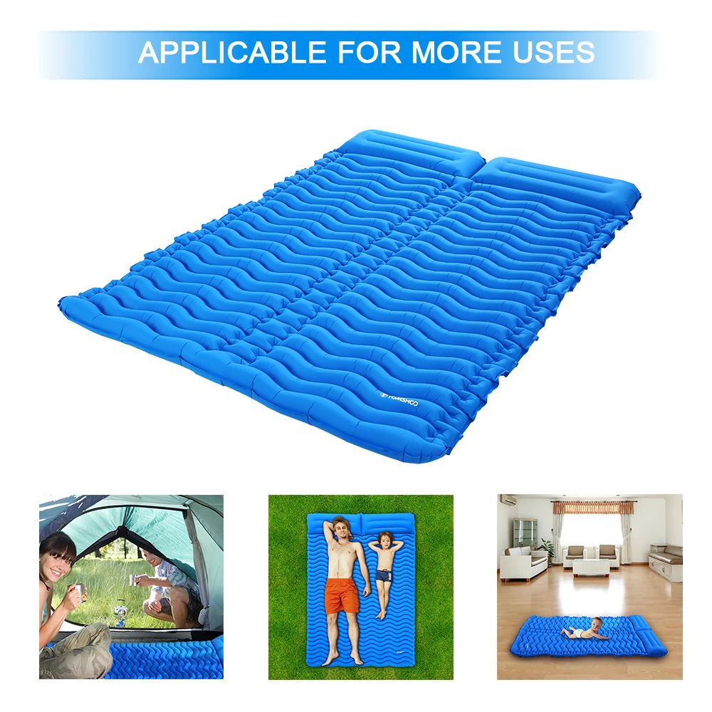 

TOMSHOO Inflatable Mat Camping Mat Outdoor With Pillow Ultra-light Portable Mattress Double Sleeping Pad Moisture-proof Pad