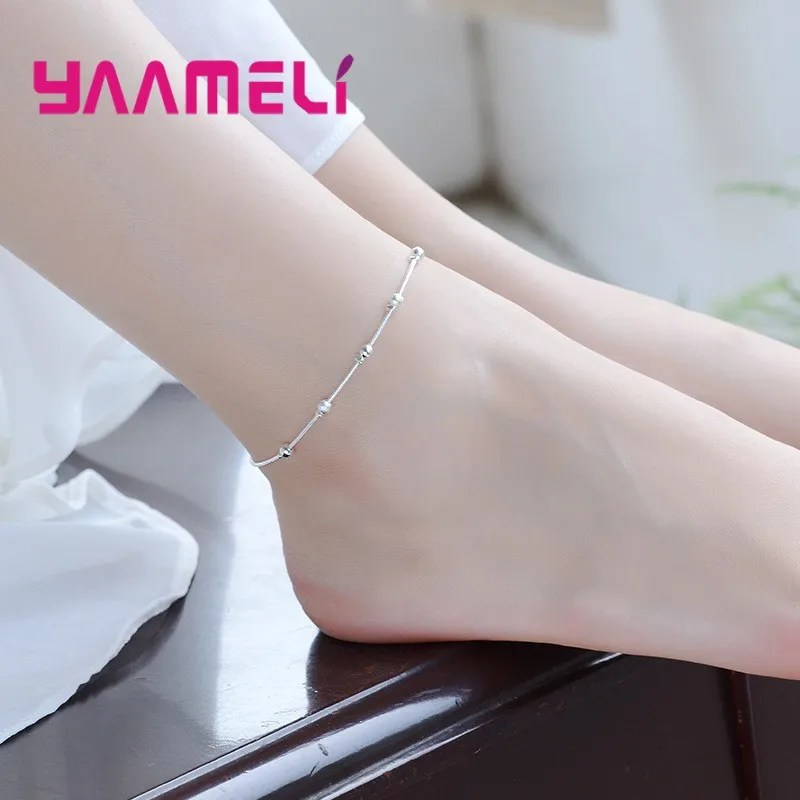 Trendy Women Foot Chains Adjustable Mujer Charm 925 Sterling Silver Color Anklets Bohemia Jewelry Summer Holiday Design - Image 6