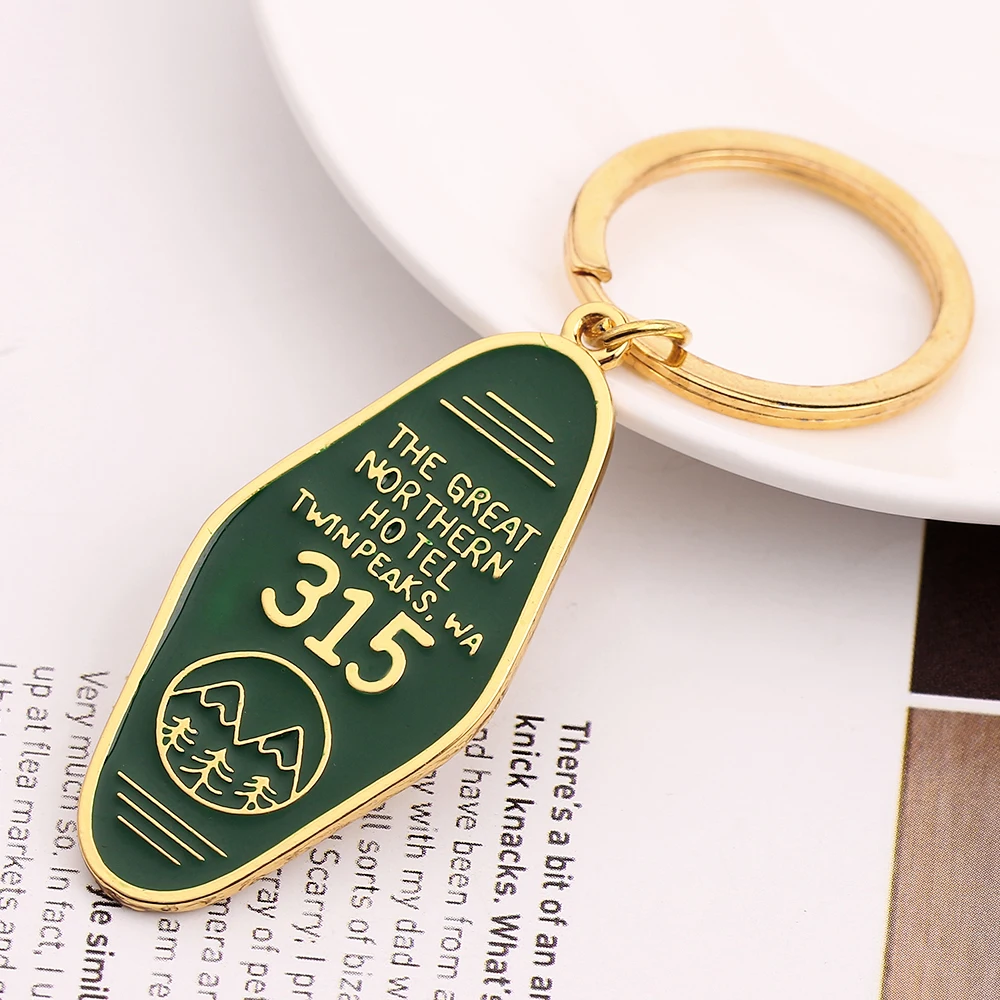 

Fashion Tv Show Twin Peaks Keychain Green Prismatic Keychain The Great Northern Hotel Room # 315 Gift For Tv Show Fans Jewelry