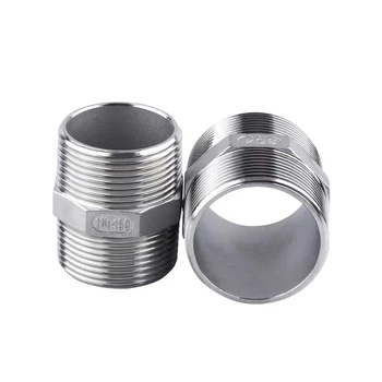 

1pcs Male Straight Hexagon Joint Nipple Pipe Connection 304 fittings Stainless Steel threaded 1/2" connector +ABC