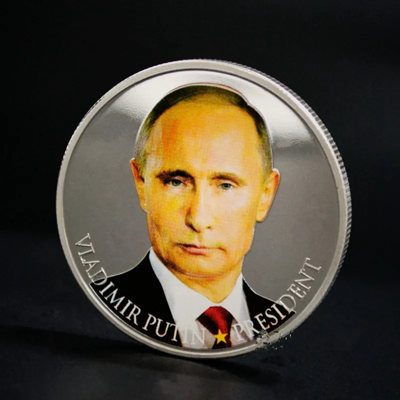5 pcs Putin coin The president of Russia hero strong man silver plated badge 40 mm souvenir collectible metal coin