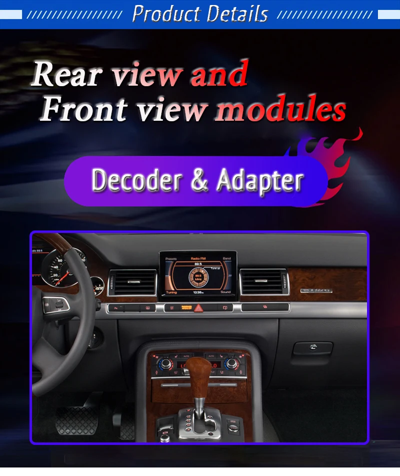 Reversing Camera For Audi A8 S8 D3 D2 1994~2010 MMI Interface Backup Parking Rear Camera Original screen Upgrade Display Decoder SASW