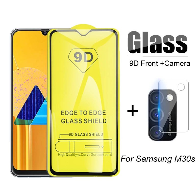 

2 in 1 9D Tempered glass For Samsung m30s M307F Camera Lens Glass Screen Protector For Samsung m30s 6.4" m30 s Protective Glass