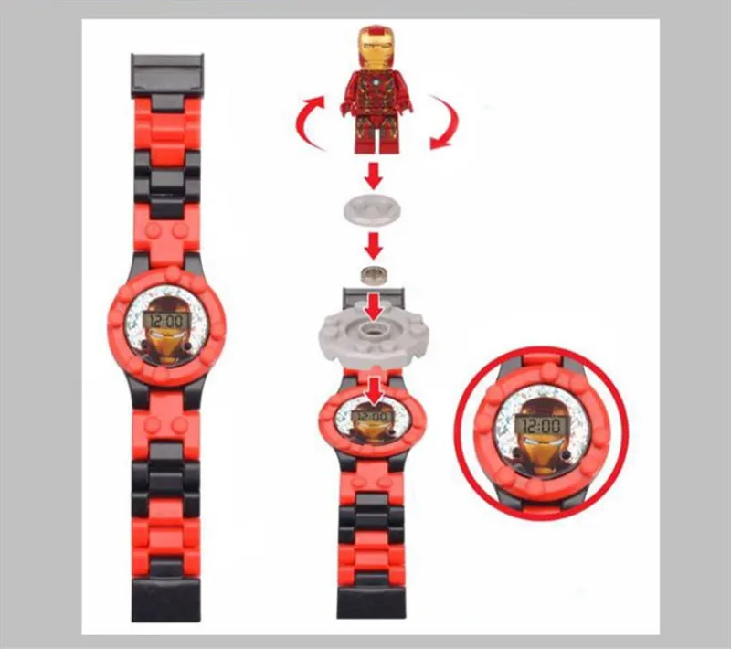

Heroes League powerful man Watch Building blocks Ninjagoed Marveling Avengers Figures Bricks Toys Compatible Minecrafted Watch