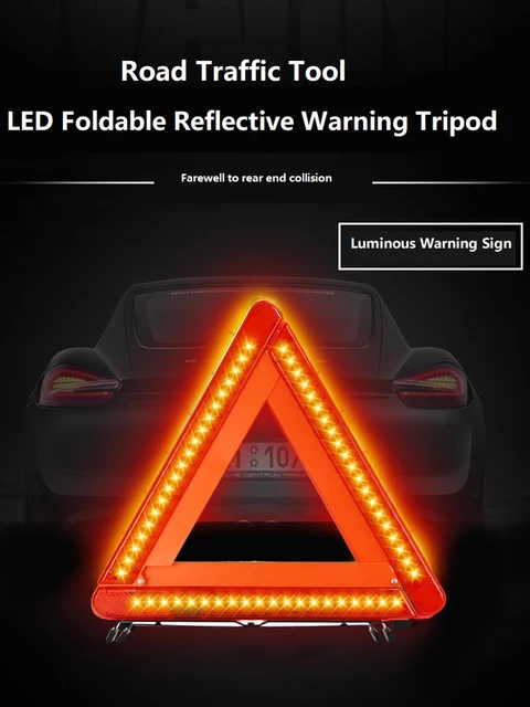 Straßen verkehr Auto faltbar LED Warn dreieck Zeichen Notfall