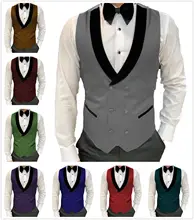 Men's Suit Vest Wedding Groom Tuxedo Party Fashion Lapel Waistcoat Slim Fit Sleeveless