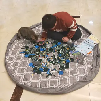 

New Portable Kids Toy Storage Bag And Play Mat Toys Organizer Drawstring Pouch Practical Storage Bags Outdoor Kids Rug Drop Ship