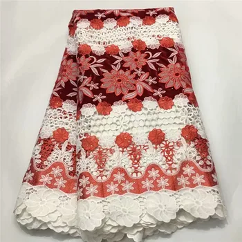 

2019 Latest Guipure Cord Lace Embroiderey French African Cord Lace Fabric High Quality Nigerian Laces Fabrics For Weding E82-533