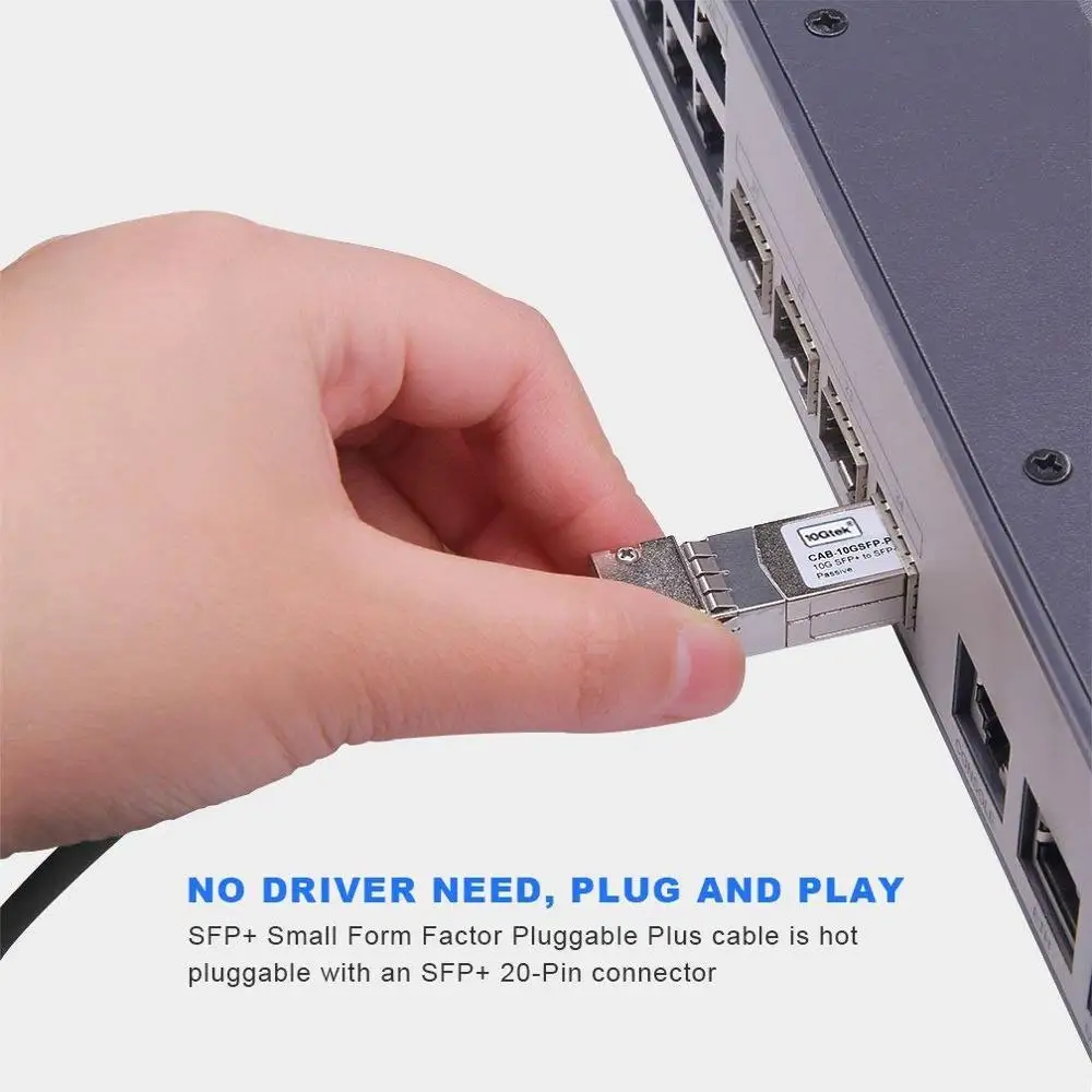 10gtek для можжевельника QFX-SFP-DAC-1M/EX-SFP-10GE-DAC-1M 10 ГБ/сек. 10GBASE-CU Twinax для программирования в производственных условиях+ прямого подключения Медь кабеля длиной 1 метр