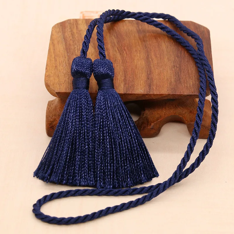 Navy blue 6 шт разноцветная двойная кисточка Веревка Подвеска DIY Одежда декоративная аксессуары для дома занавеска лента для поделок кисточки бахрома 54 см - Цвет: Navy blue