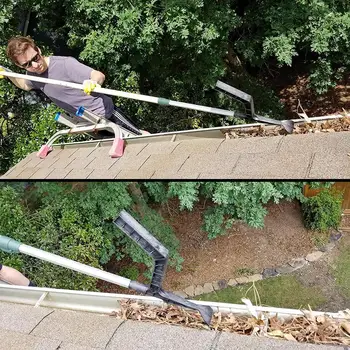 

NEW The Gutter Tool Gutter Leaf Cleaner Roof Cleaning Hook for Roof Ditch Home Garden Roof Hole DC120