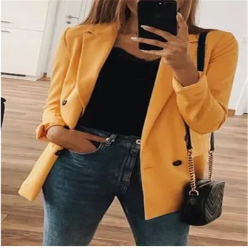 

Women Slim Blazer Coat Office Lady Top Long Sleeve V Neck Blazer feminino Eleagnt One Button Lady Blazers Autumn Winter Clothes