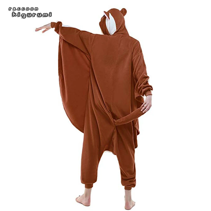 Adult Unisex (XXL145-200CM) Animal Flying Squirrel Woman Onesies Winter Halloween Cartoon Cosplay Pajama Raccoon Kigurumi adult pajamas