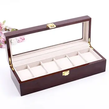 

Six red watch storage boxes