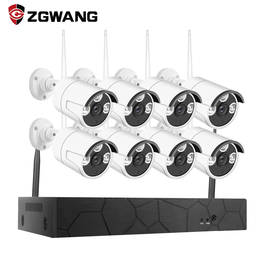 Беспроводная CCTV система 1080P 8CH аудио запись 2MP NVR WiFi наружная камера IP безопасность