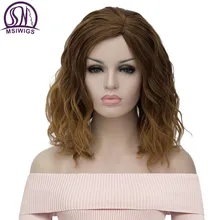 MSI wigs Женский коричневый 22 цвета косплей парик короткие волнистые синтетические термостойкие Волосы Розовый блонд Омбре Cos парик