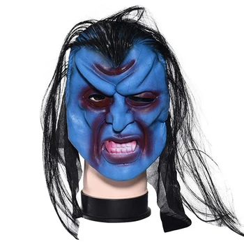 

Halloween Ghost Face Mask Props Scary Ghost Long Hair Horror Horror Masks Halloween Realistic Masquerade host Scary Mask